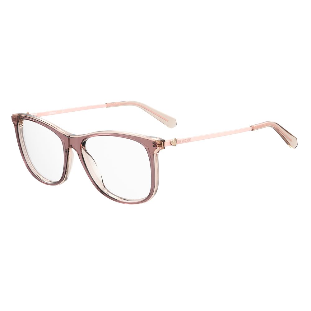 Love Moschino Pink Acetate Frames for women with 55/15/140mm size, featuring nude pink color and stylish design.
