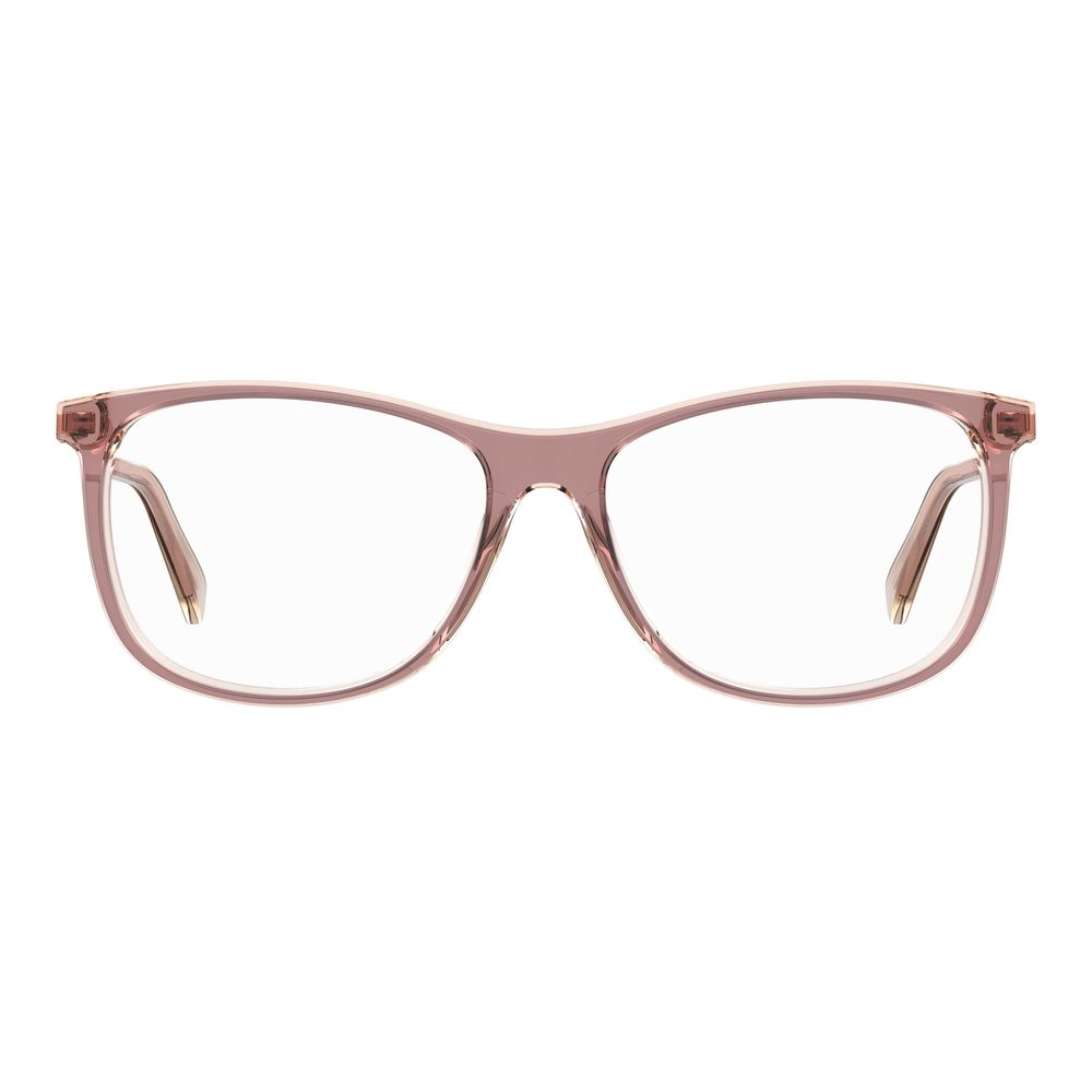 Love Moschino Pink Acetate Frames MOL589-C9N women's glasses, pink nude color, 55/15/140 mm, elegant design.