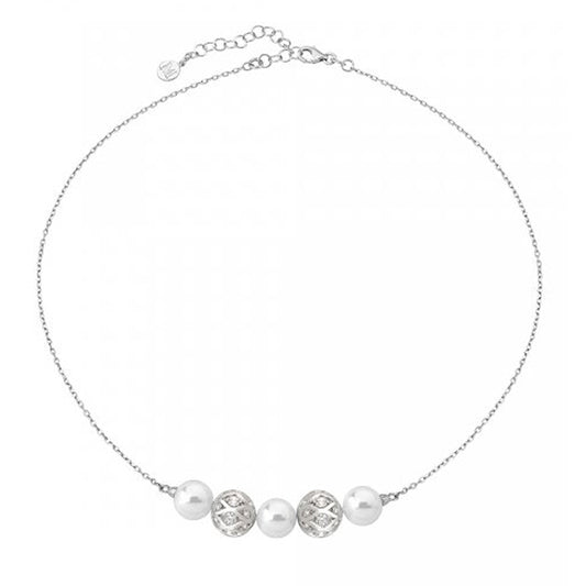 Elegant necklace featuring pearls and crystals, MAJORICA JEWELRY Mod. 15744.01.2.000.010.1, on a delicate chain.