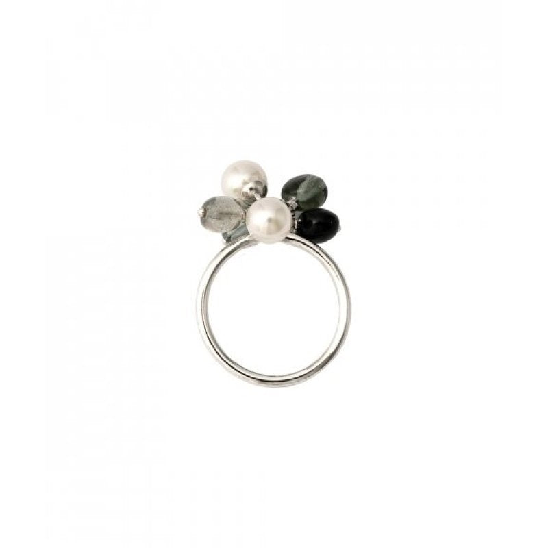 MAJORICA JEWELRY Mod. 16696.01.2.917.010.1 elegant ring with pearls and stones on a silver band