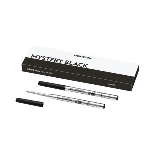MONTBLANC Mod. MISTERY BLACK - BALLPOINT PEN REFILLS - BROAD -2 PCS FASHION ACCESSORIES