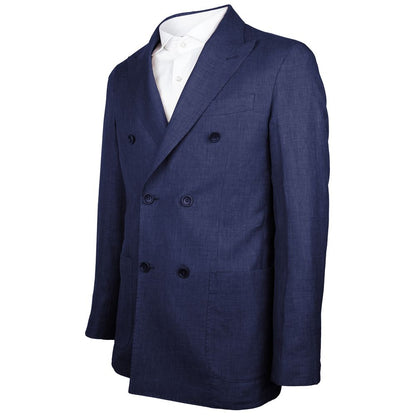 Made in Italy Blue Linen Blazer