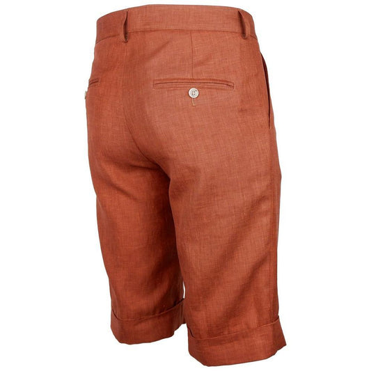 Made in Italy Brown Linen Short