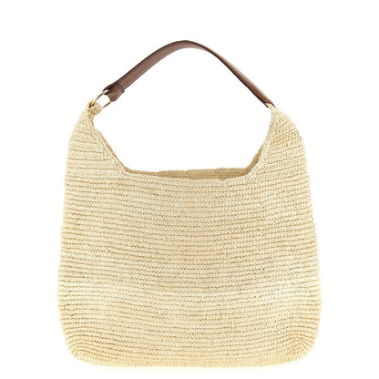 Maison Michel Brown Raffia Shoulder Bag