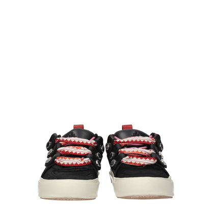 Marcelo Burlon Black Leather Low Top Sneakers
