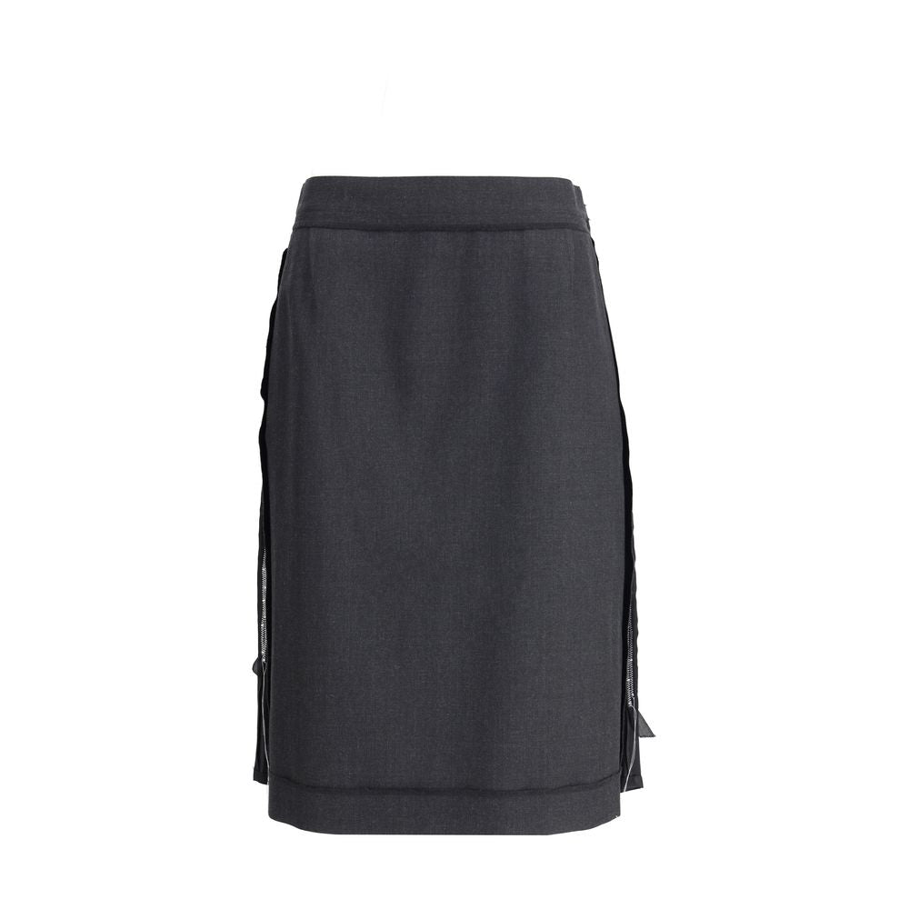 Margiela Black Polyester Midi Skirt