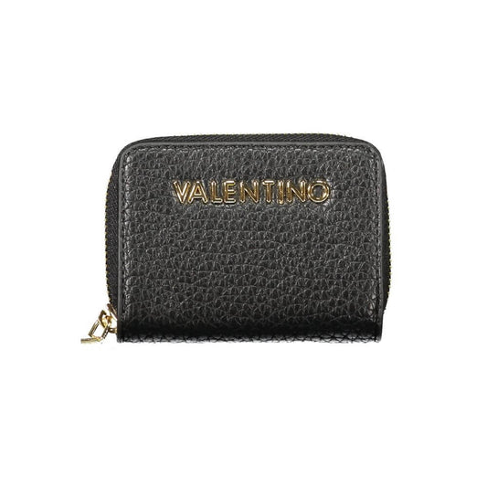 Mario Valentino Black Polyethylene Women Wallet with zip closure and Valentino logo