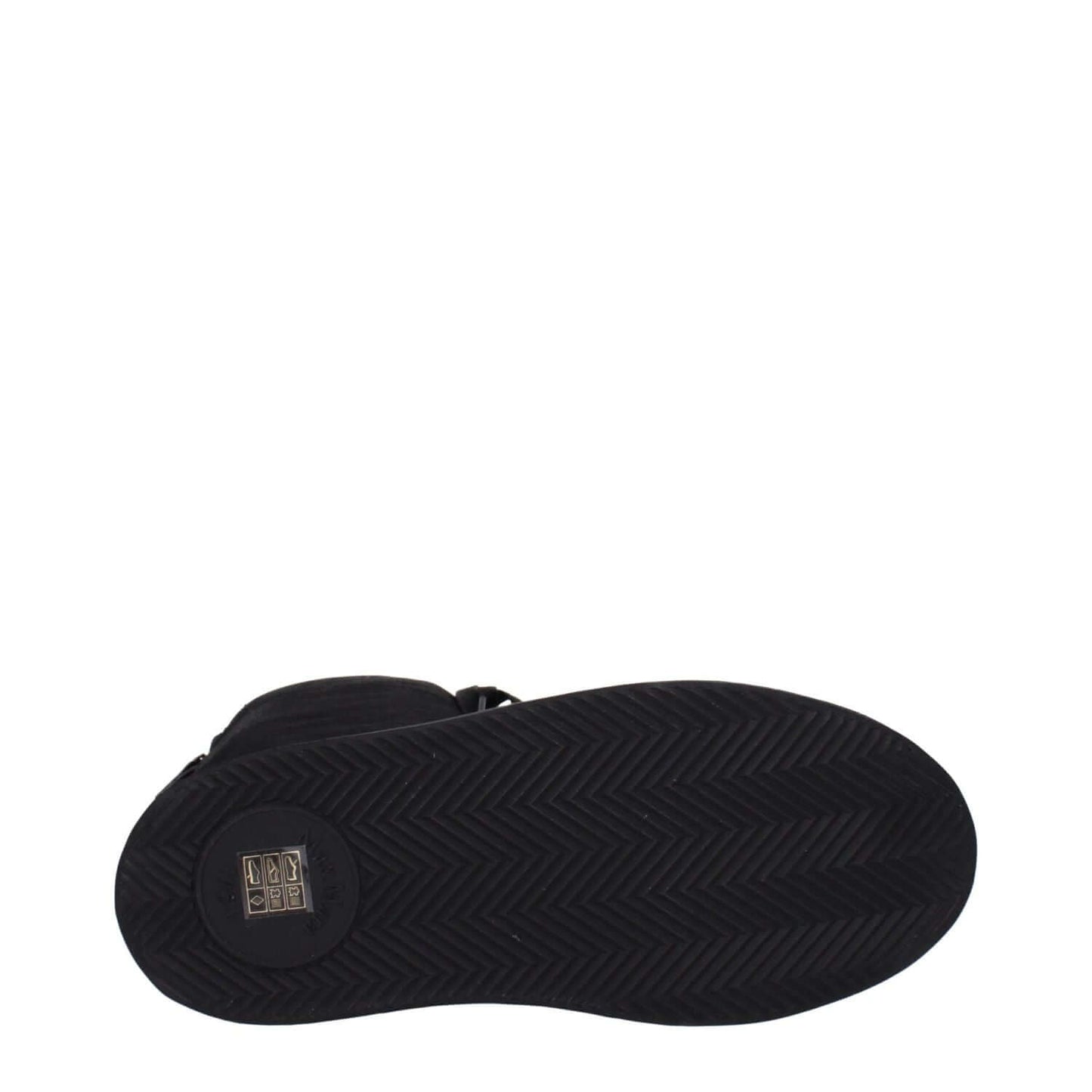 Max Mara Black Fabric Lace-Up Boots with rubber sole detail, featuring a vintage effect and casual style, wedge heel, and round toe.