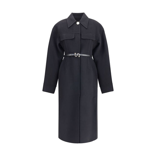 Max Mara Black Fleece Wool Coat