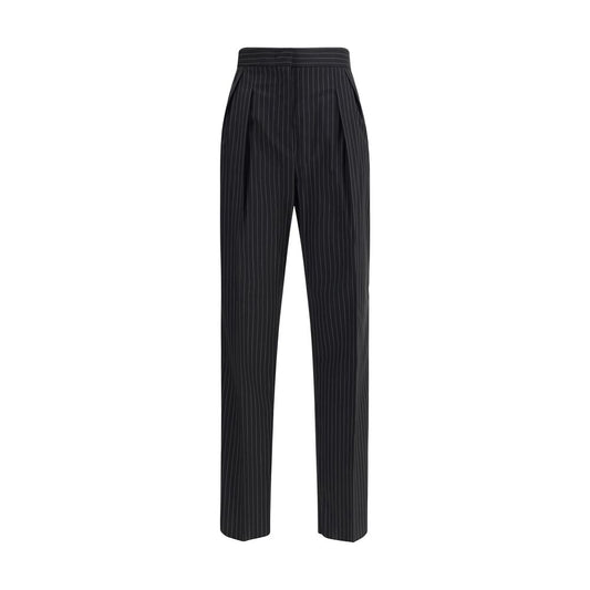 Max Mara Black Fleece Wool Dress Pants