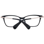 Max Mara Black Women Glasses Frame in full-rim rectangle style with branded case included.