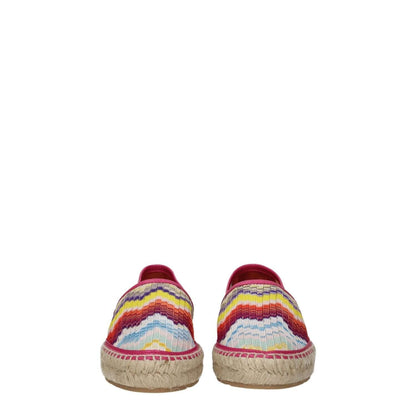 Front view of Missoni Multicolor Fabric Espadrilles with round toe and rubber sole, showcasing vintage style and vibrant colors