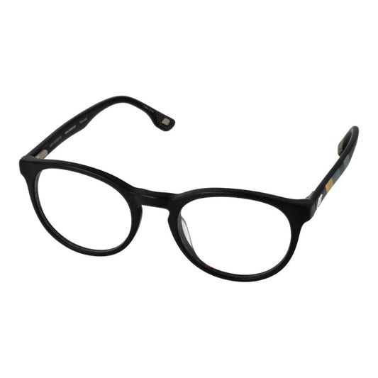 New Balance Black Men Glasses Frame, full-rim black plastic, round style, polarized gradient lenses, 100% UVA & UVB protection, spring hinge.