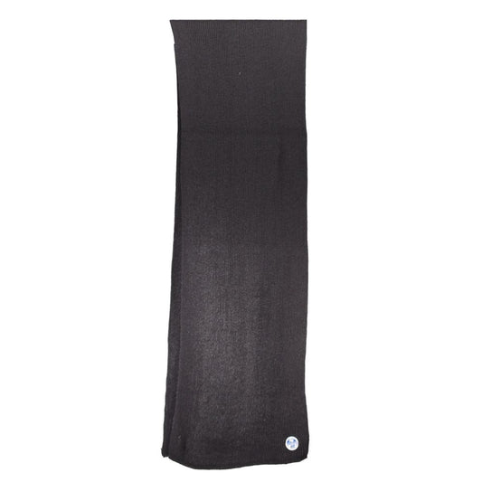 North Sails Black Cotton Scarf with recycled fibers logo, 180x27 cm.