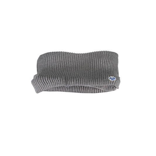 North Sails Gray Cotton Scarf with recycled fibers logo, dimensions 170x26 cm, featuring sustainable application.