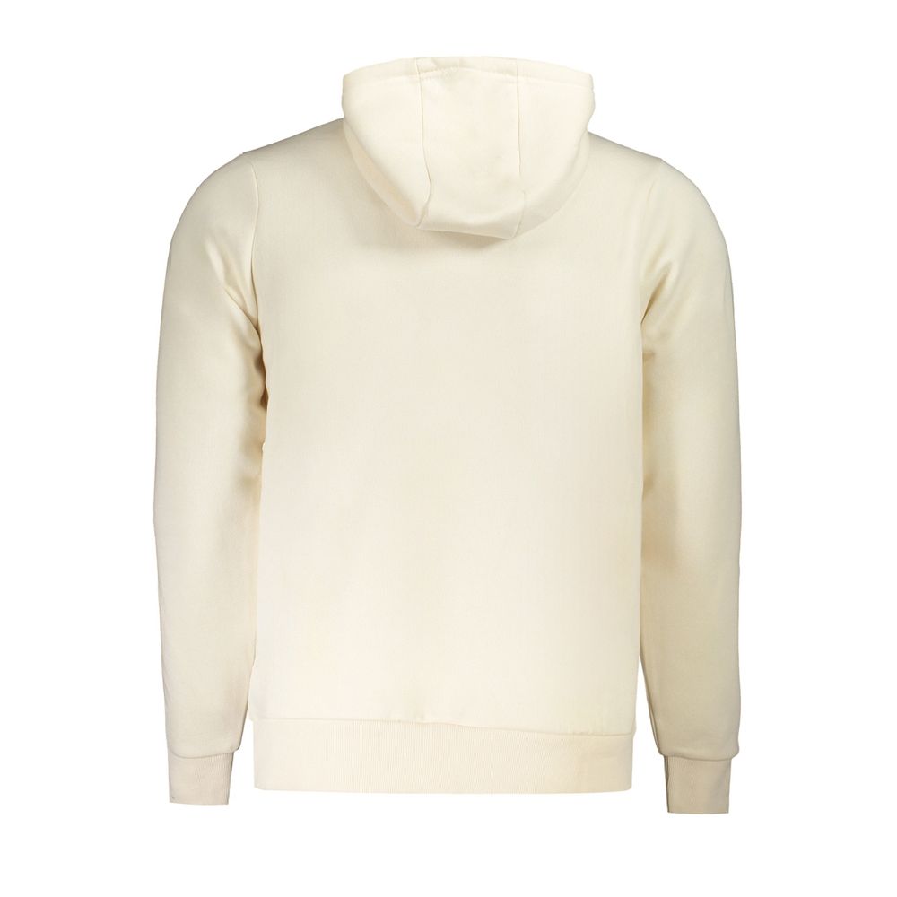 Back view of Norway 1963 White Cotton Men Sweater with hood, highlighting comfort and style in premium cotton blend.