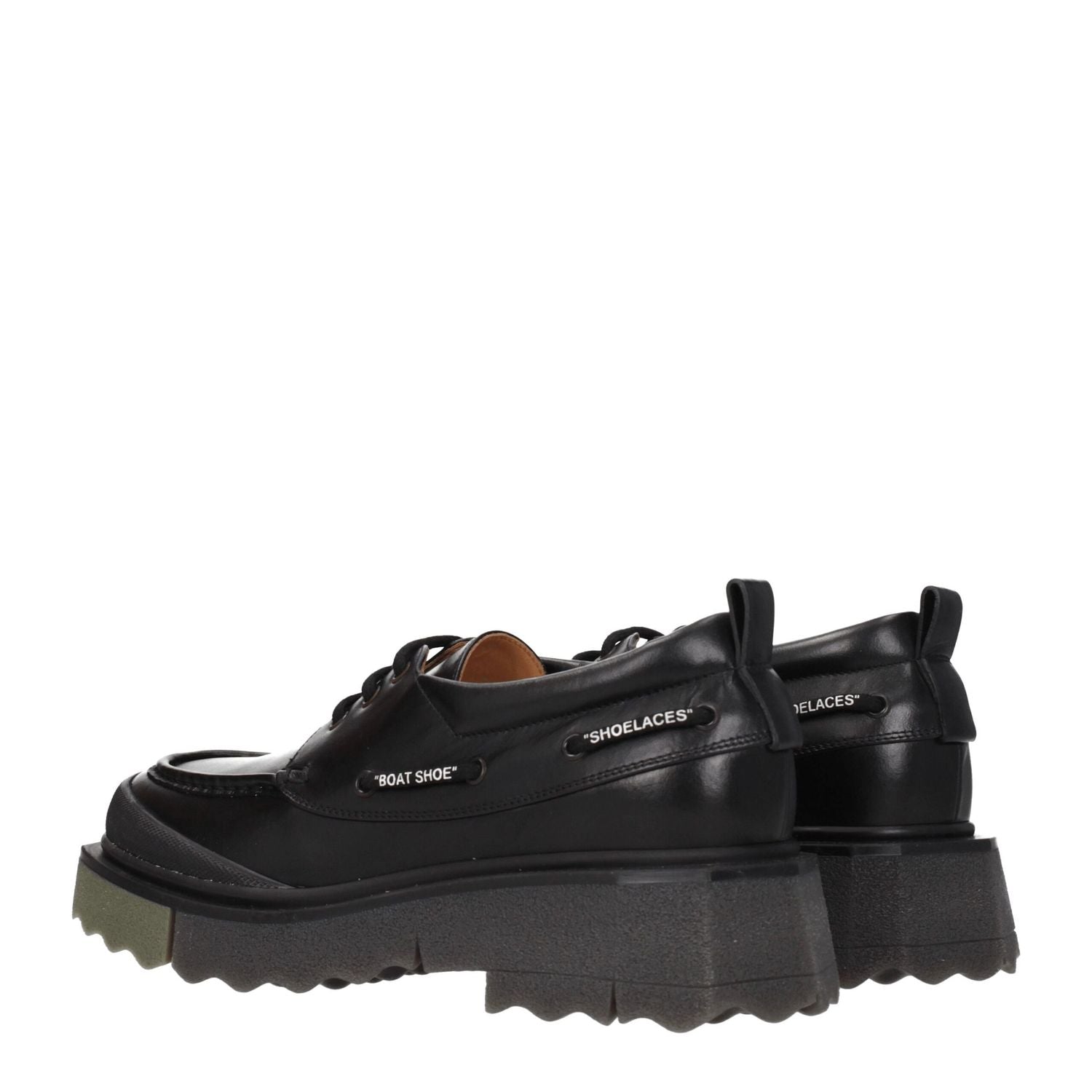Off-White Black Leather Slip-On Loafers