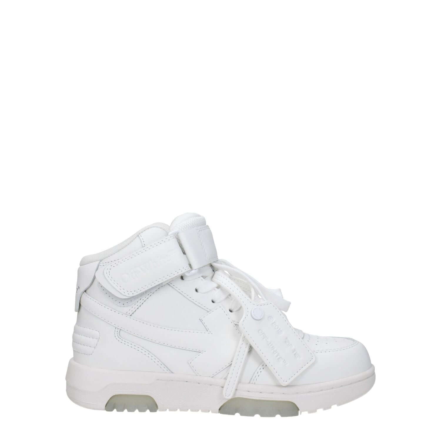 Off-White White Leather High Top Sneakers