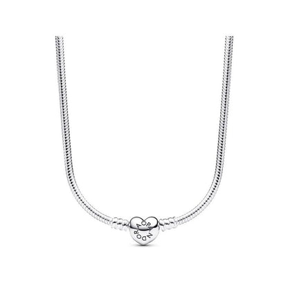 Alt Tag: "PANDORA JEWELRY Mod. 393091C00-45 silver 925° lady's necklace with heart pendant in official packaging"