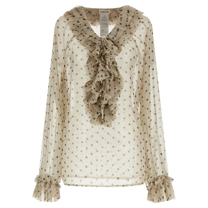 P.A.R.O.S.H. Beige Polyester Blouse