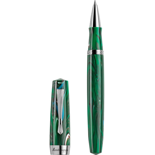 PENNE MONTEGRAPPA MOD. ISE2RRAG green pen with silver accents