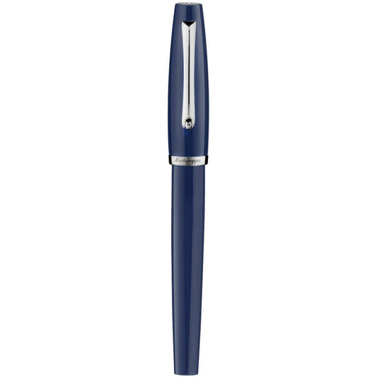Image of PENNE MONTEGRAPPA MOD. ISMANRIB_9 luxury pen with blue body and silver clip.