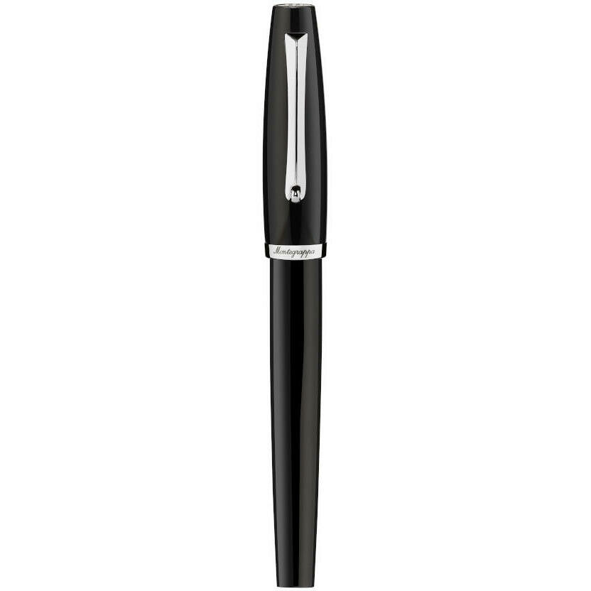 PENNE MONTEGRAPPA MOD. ISMANRYC black luxury pen with silver accents.