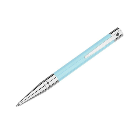PENNE S-T- DUPONT MOD. 265279 luxury blue ballpoint pen with silver accents on white background.