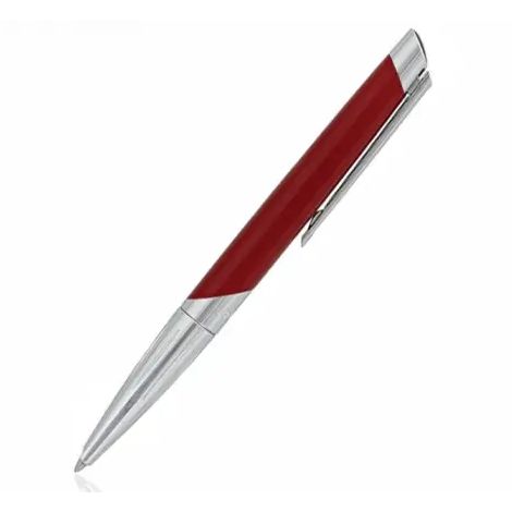 PENNE S-T- DUPONT MOD. 405739 luxury red pen with silver accents