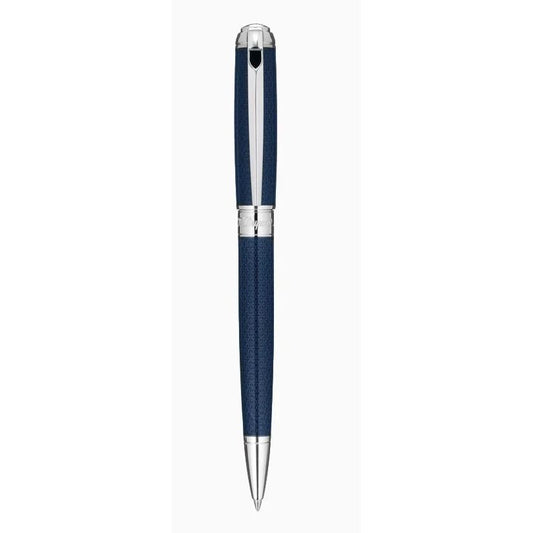 PENNE S-T- DUPONT MOD. 415104M luxury fountain pen with sleek design and silver accents against a white background.