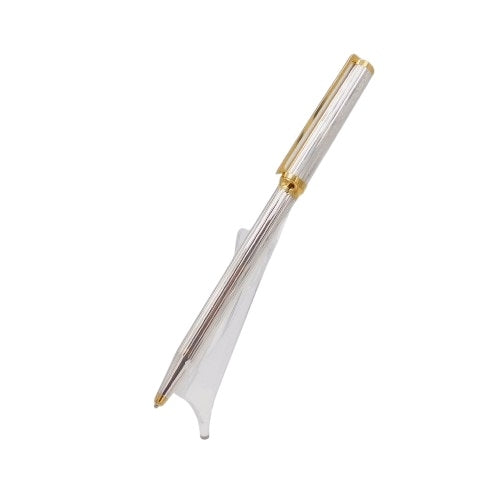 Transparent pen on white background, featuring the elegant, luxurious design of PENNE S-T- DUPONT MOD. 480177 with gold accents.