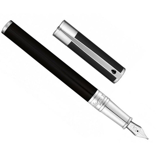 Luxury pen PENNE S-T- DUPONT MOD. STD_260203 with silver trim and black barrel, showcasing elegant craftsmanship.