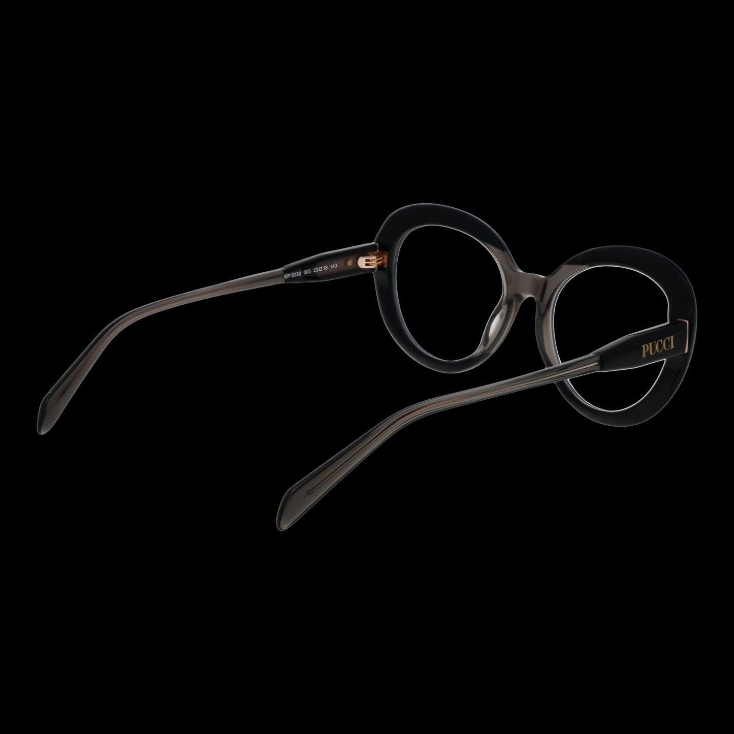 PUCCI MOD. EP5232 53005 black lady's eyeglasses with elegant design.