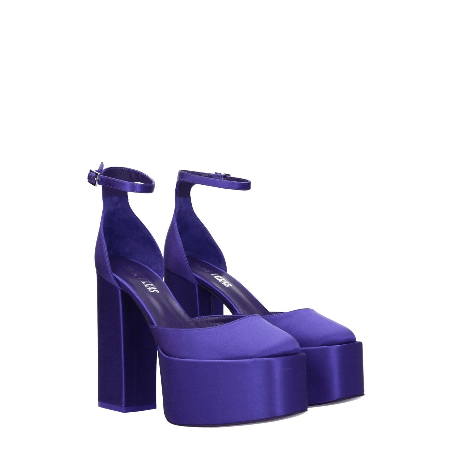 Paris Texas Purple Satin Platform Sandals