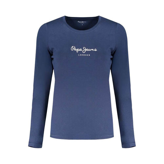 Pepe Jeans long sleeve blue t-shirt with logo, crew neck, made from 70% sustainable cotton.