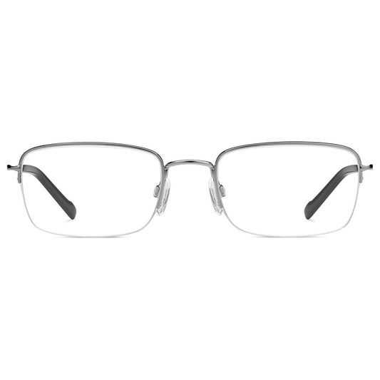 Front view of Pierre Cardin Gray Metal Frames with ruthenium color, size 55/21/150 mm for men.