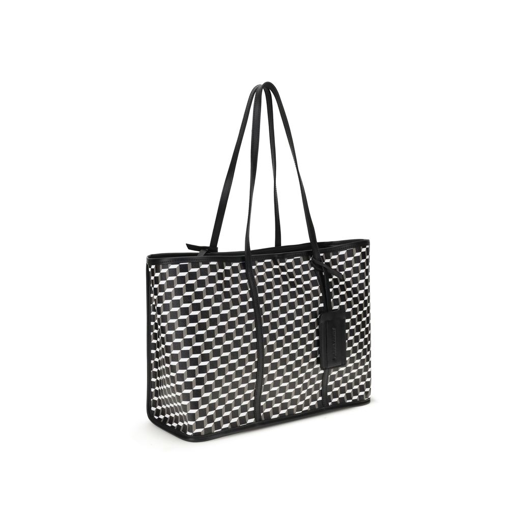 Front view with bag zipped and handles upright.