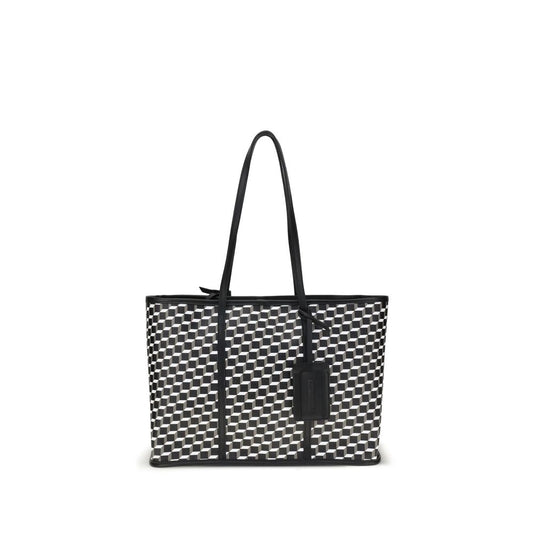 Pierre Hardy Cab Tote Bag with cube motif and calfskin leather details, featuring a functional interior pocket for everyday essentials.