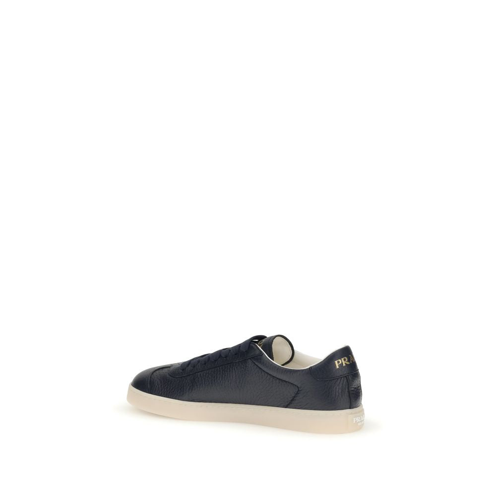 Prada Blue Calf Leather Bos Taurus Low Top Sneakers
