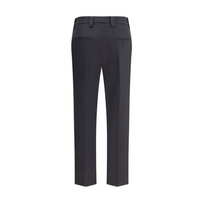 Back view of Prada Gray Fleece Wool Dress Pants showing straight-leg design and belt loops.
