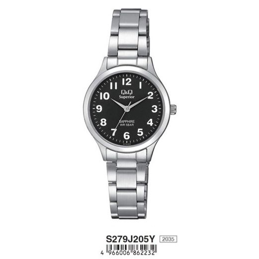 Q&Q SUPERIOR Mod. S279J205Y ladies wristwatch, stainless steel, quartz movement, sapphire dial, water resistant 5 ATM.