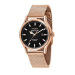 SECTOR Mod. 660 watch with rose gold mesh bracelet and black dial, water-resistant up to 50 meters.