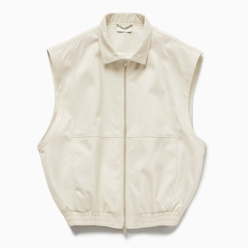 1989 STUDIO Light cream gabardine zip up vest S03UBC001FAB001/Q_1989-4200_102