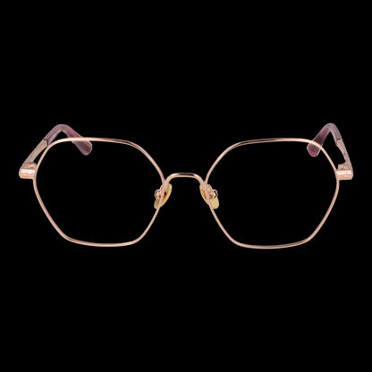 SCOTCH & SODA MOD. SS1025 53401 lady eyeglasses with geometric frame design on black background.