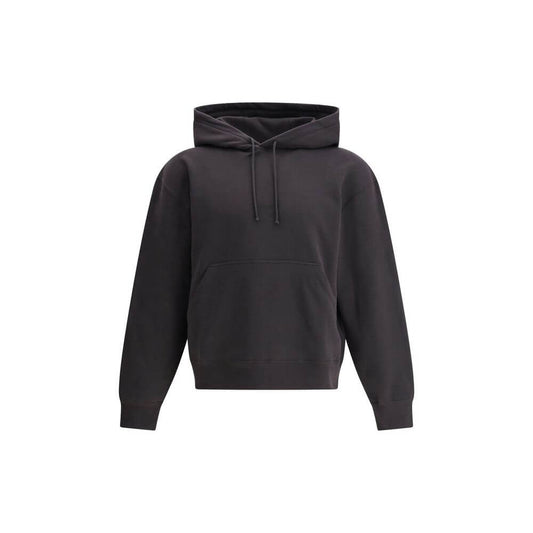 Saint Laurent Black Cotton Sweatshirt with hood and kangaroo pocket