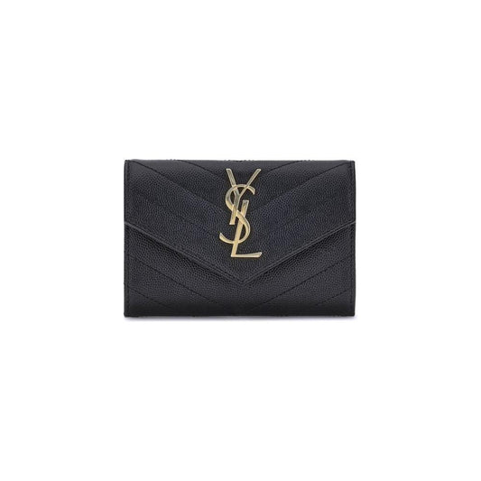Saint Laurent Leather Wallet 1728,72470364320,Bags,Black,New with tags,Saint Laurent,Wallets - Women - Bags,Women,Women - Bags Saint Laurent SA414404BOW011000BB