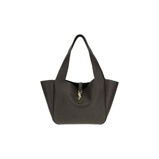 Saint Laurent Le 5 À 7 Bea black deerskin leather shoulder bag with YSL logo