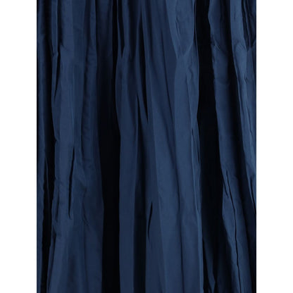 Sara Roka Blue Polyester Midi Skirt