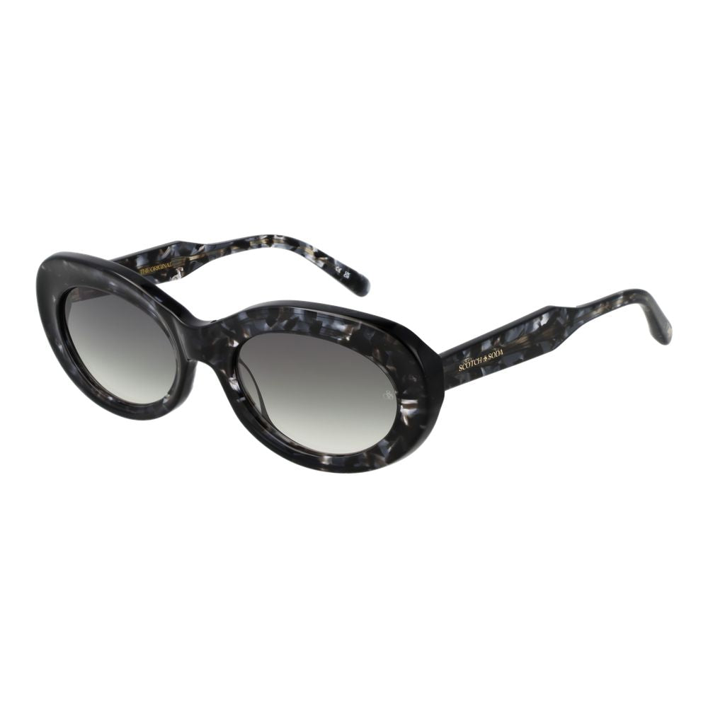 Scotch & Soda Black Women Sunglass with black acetate frame, green gradient lenses, providing 100% UVA & UVB protection.