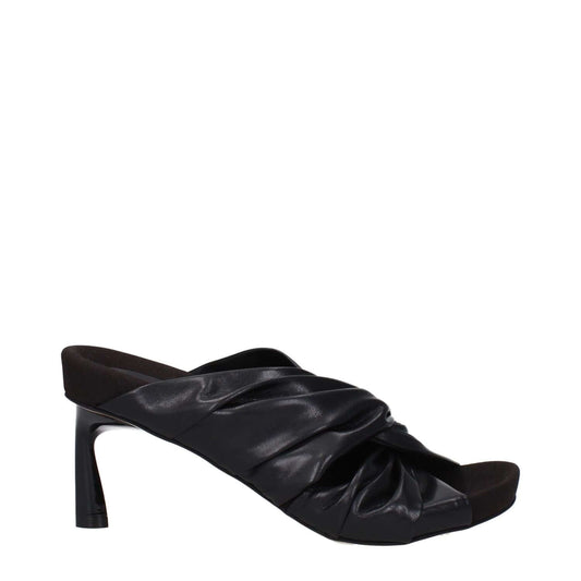 Stella McCartney Black Leather Stiletto Heel Sandals with open toe and eco leather, 7 cm heel. MPN 810407AP02501000.